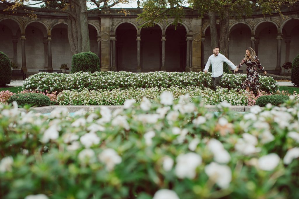 Samantha and Mike met while attending Monmouth University in West Long Branch, NJ. Sam and Mike's relationship wasn't a romantic one in the beginning but slowly they felt love for each other and one perfect day they became a couple. For their Fall engagement session, Sam and Mike decided to visit their old campus for their engagement session where it all began for them. Sam and Mike's Monmouth University Engagement photographed by NYC elopement, Hudson Valley, Catskills, NY and NJ, Farm, Adventure Wedding and Elopement Photographer Karis | Hey Karis